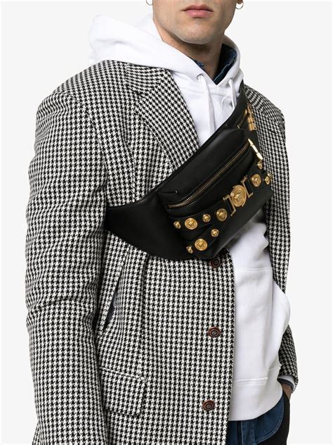 black versace belt bag|Versace shoulder bag men.